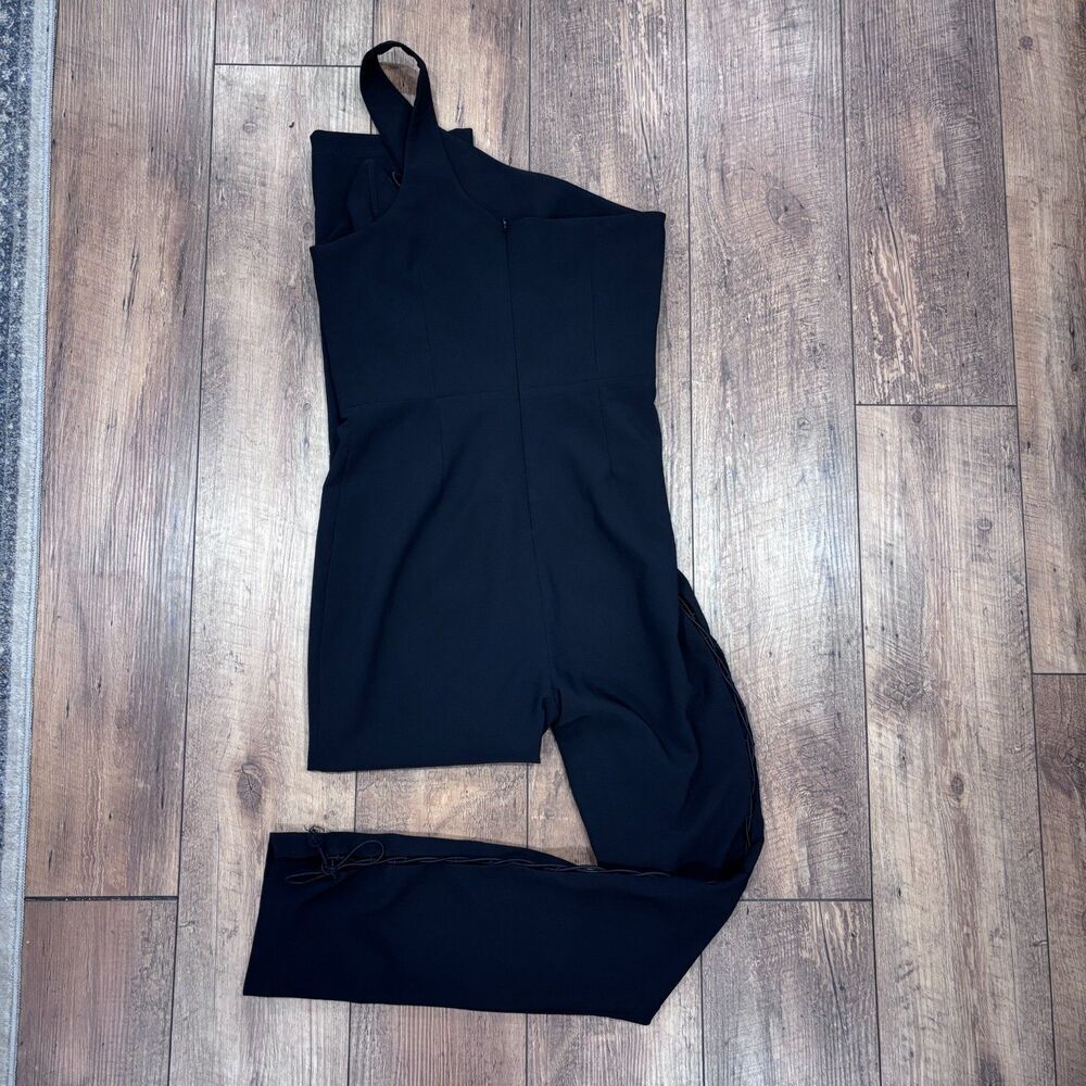 Michael Costello x REVOLVE Essex Lace Up Black Jumpsuit Size Medium Catsuit $258 - Picture 6 of 12